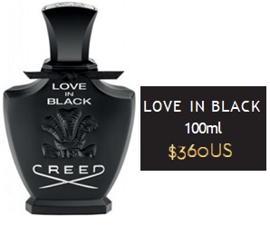 banner LOVE IN BLACK , equivalencias, replicas, imitaciones triple AAA, triple a, santamati el perfume, buena calidad